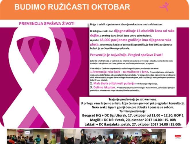 Oktobar mesec borbe protiv raka i neznanja !